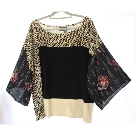 New Vtg CHICO'S Travelers Kimono Tunic Top Women's 3 XL 16 - Picture 1 of 9